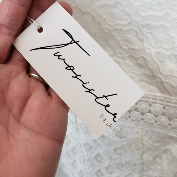 Two Sisters the Label Reyna White Dress midi lace size 4 - Picture 10 of 14